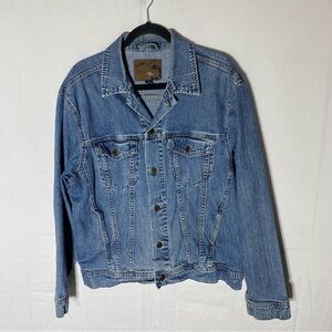 Vintage Denver Hayes Med Wash Denim Jean Jacket L Trucker Festival Streetwear